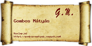 Gombos Mátyás névjegykártya